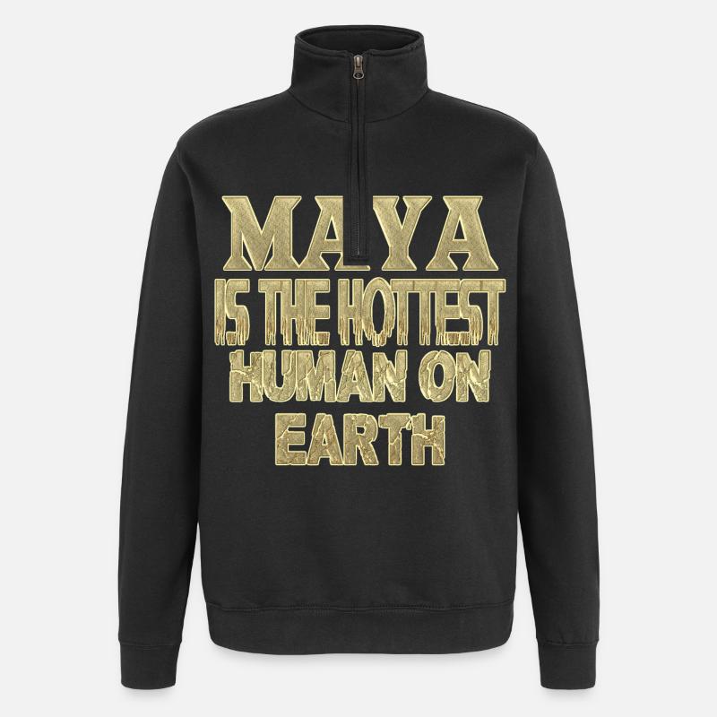 Maya - Quarter-Zip Sweatshirt - black