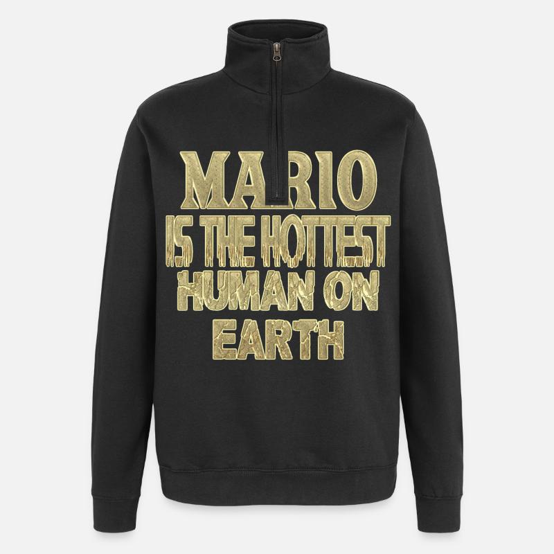 Mario - Sweat à zip 1/4 - noir