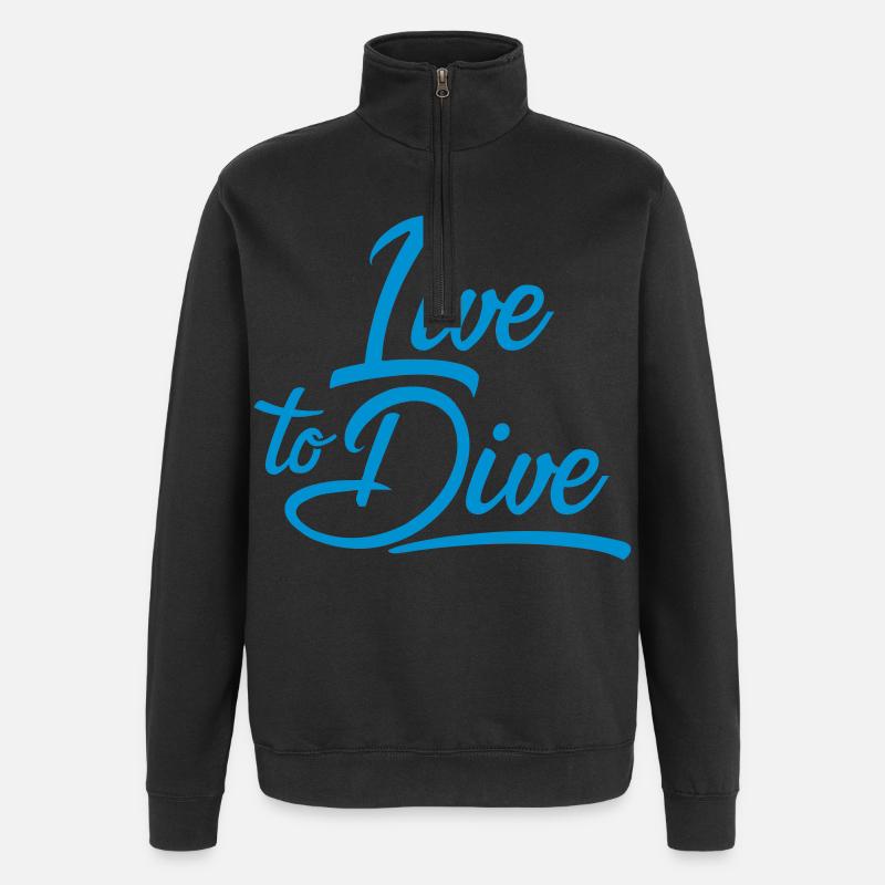 Tauchen - Quarter-Zip-Sweatshirt - Schwarz