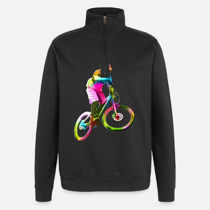 Bunter Downhiller - Quarter-Zip-Sweatshirt - Schwarz