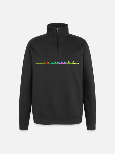 Buntes achter Ruderboot - Quarter-Zip-Sweatshirt - Schwarz