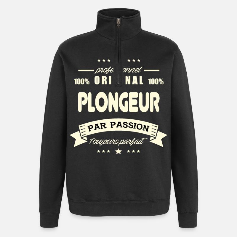 le Plongeur Original - Sweat à zip 1/4 - noir