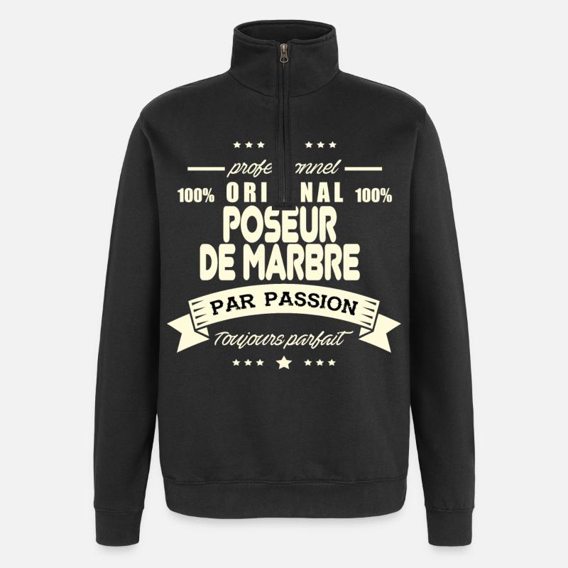 Poseur de marbre Original - Sweat à zip 1/4 - noir