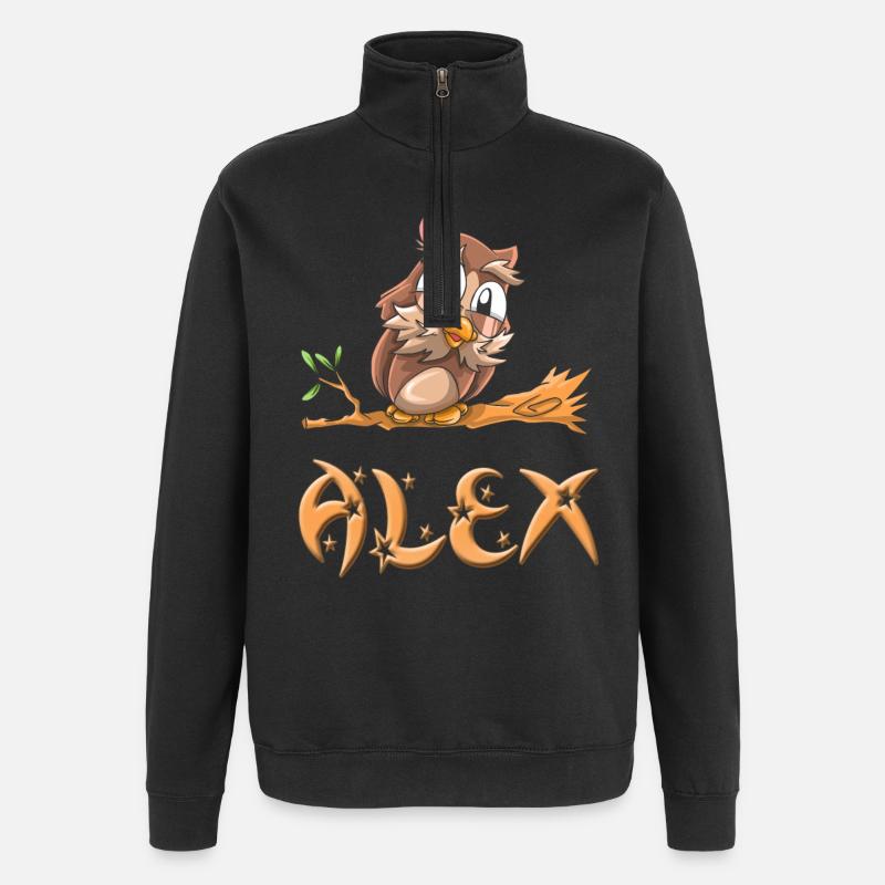 Eule Alex - Quarter-Zip-Sweatshirt - Schwarz