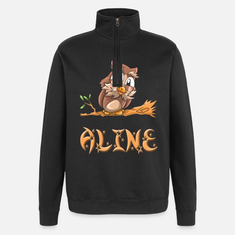 Eule Aline - Quarter-Zip-Sweatshirt - Schwarz