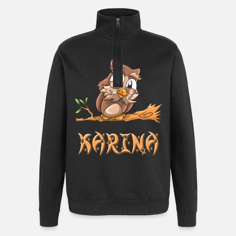 Eule Karina - Quarter-Zip-Sweatshirt - Schwarz