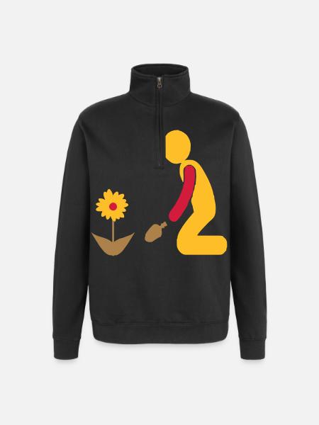 Garten - Quarter-Zip-Sweatshirt - Schwarz