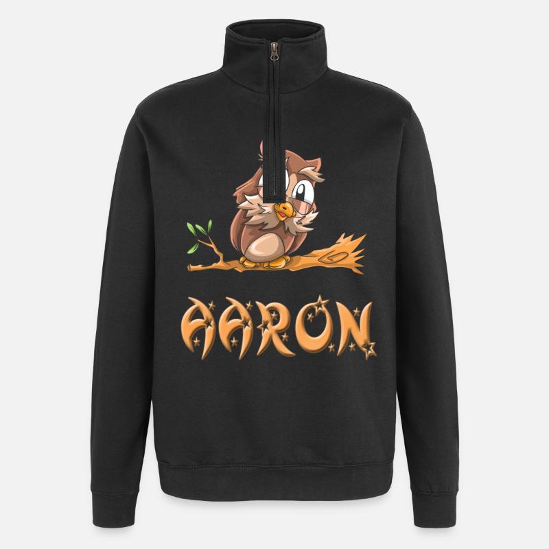 Eule Aaron - Quarter-Zip-Sweatshirt - Schwarz
