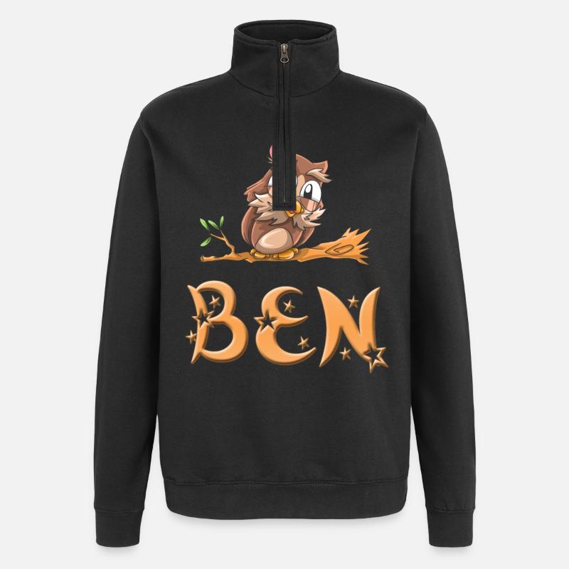 Eule Ben - Quarter-Zip-Sweatshirt - Schwarz