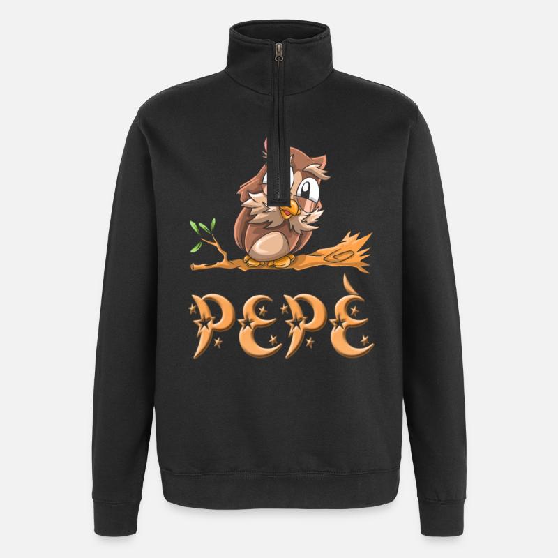 Eule Pepè - Quarter-Zip-Sweatshirt - Schwarz