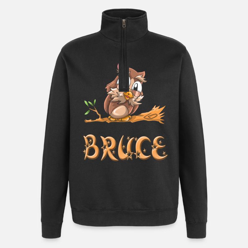 Eule Bruce - Quarter-Zip-Sweatshirt - Schwarz