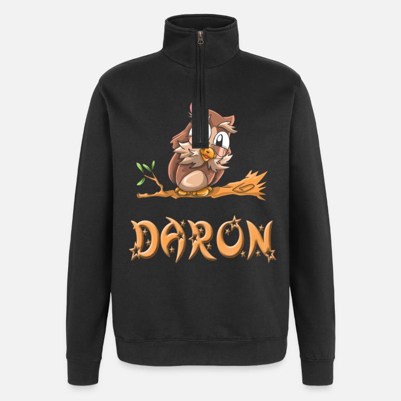 Owl Daron - Quarter-Zip Sweatshirt - black