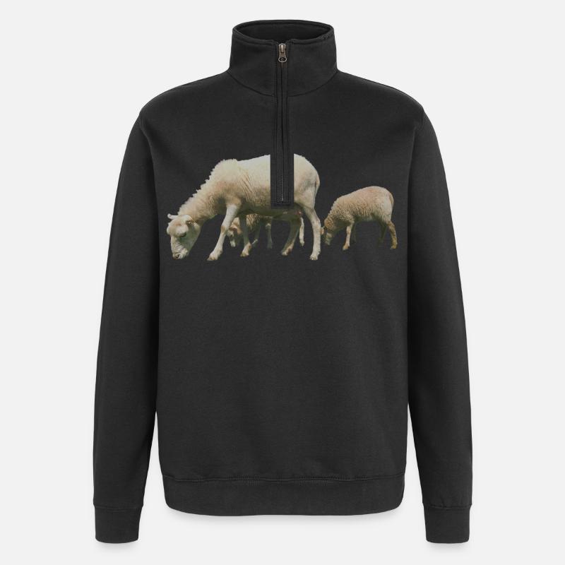 Schafe - Quarter-Zip-Sweatshirt - Schwarz