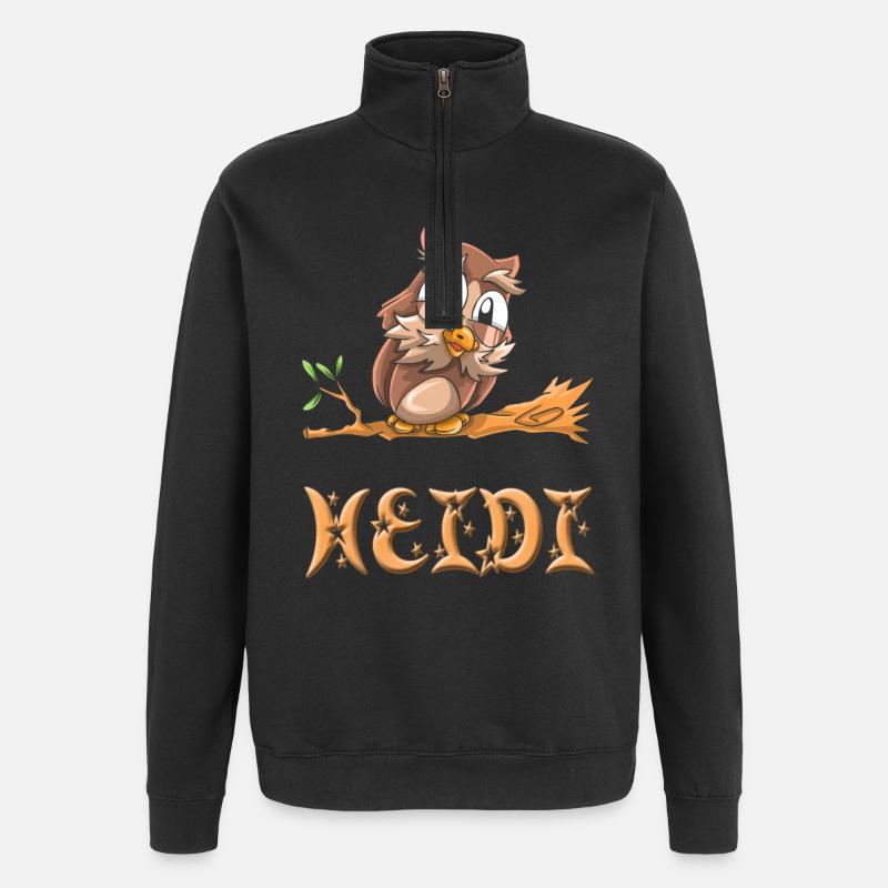 Chouette Heidi - Sweat à zip 1/4 - noir