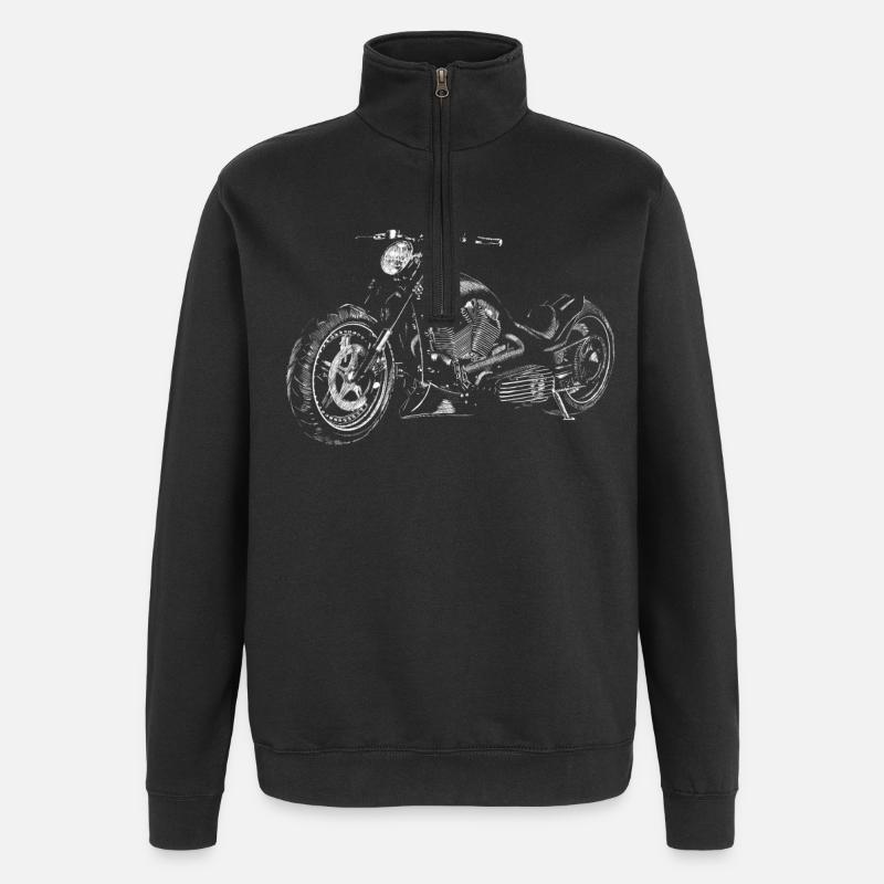 chopper - Sweat à zip 1/4 - noir