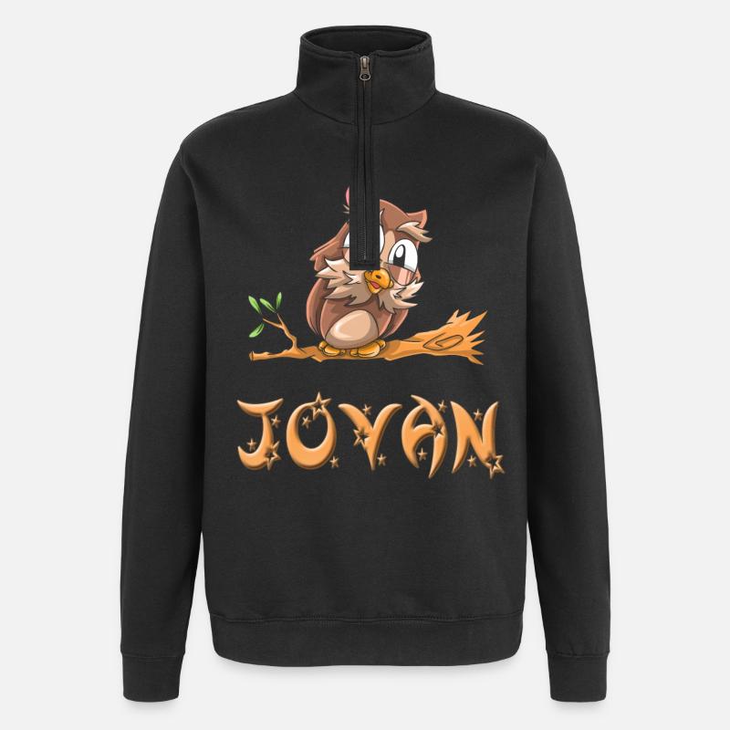 Eule Jovan - Quarter-Zip-Sweatshirt - Schwarz