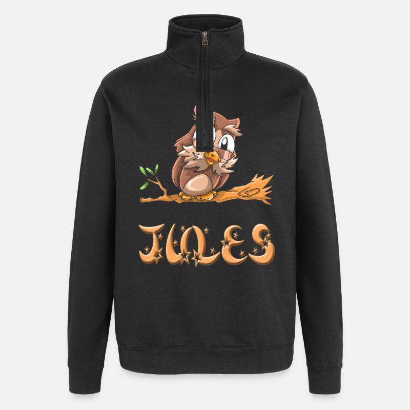 Eule Jules - Quarter-Zip-Sweatshirt - Schwarz