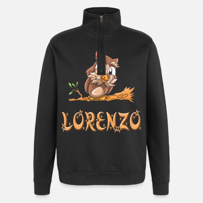 Owl Lorenzo - Quarter-Zip Sweatshirt - black