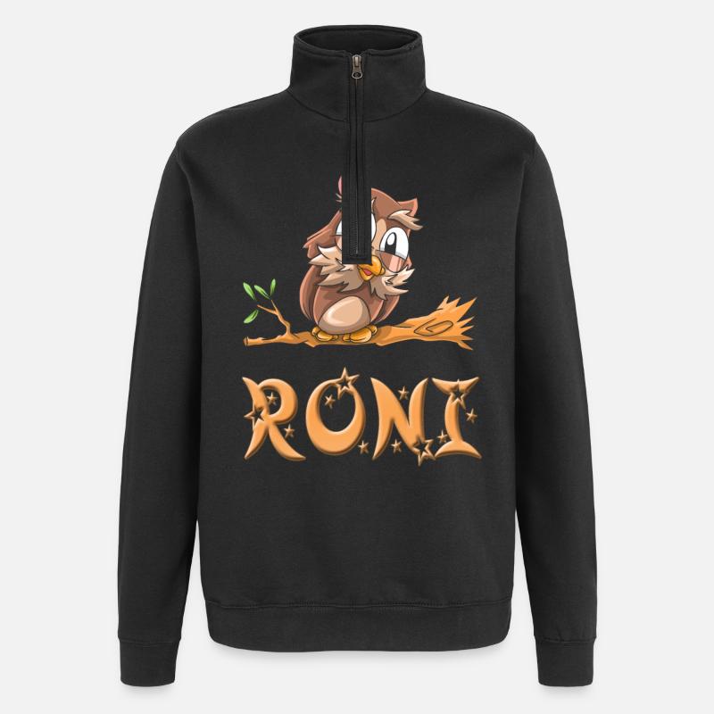 Owl Roni - Quarter-Zip Sweatshirt - black