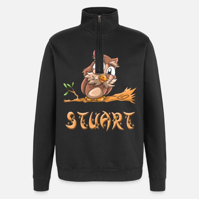 Eule Stuart - Quarter-Zip-Sweatshirt - Schwarz