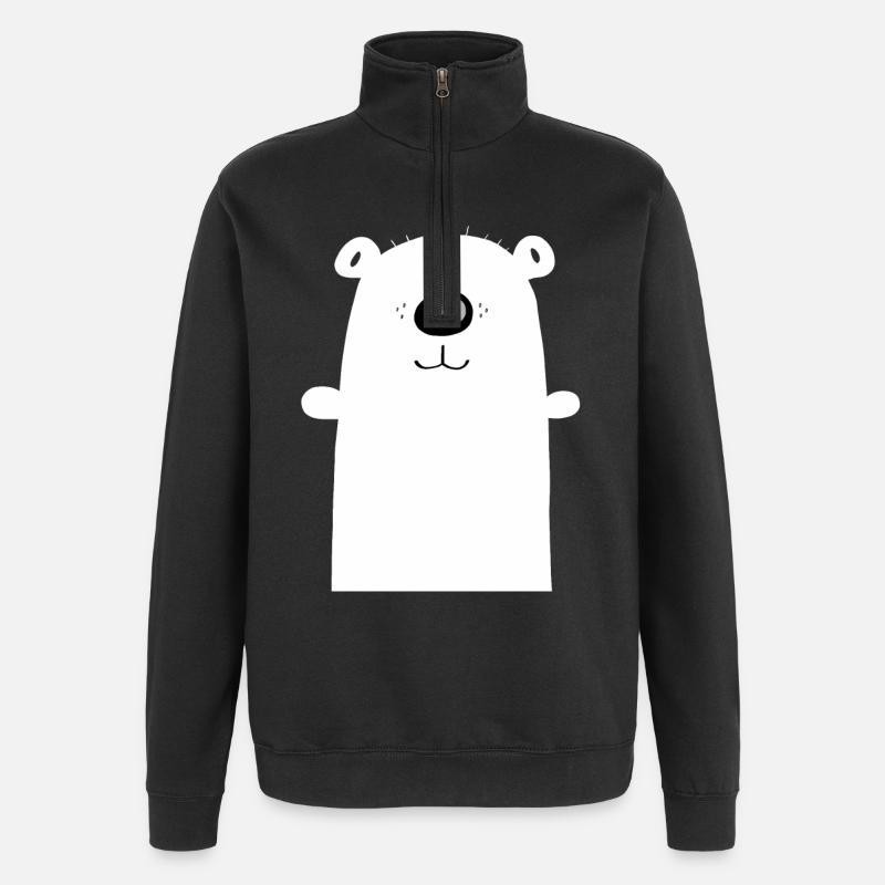 Knuddeliger Eisbär - Polarbär - Bär - Kinder - Quarter-Zip-Sweatshirt - Schwarz