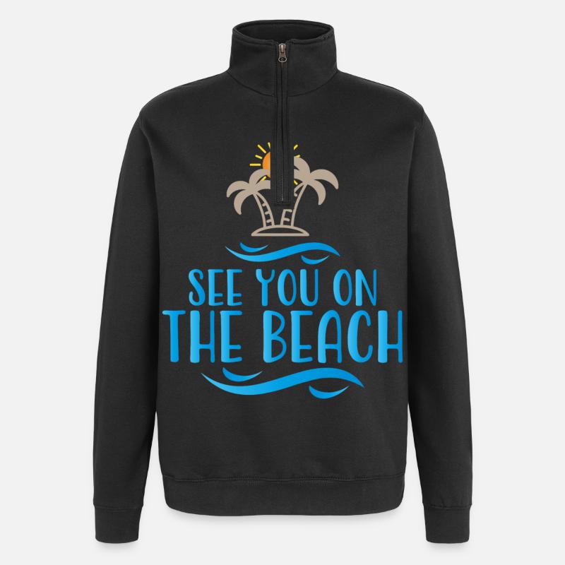 Beach - Quarter-Zip Sweatshirt - black