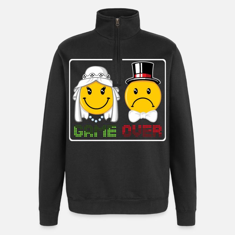 Game over - Sweatshirt med 1/4 lynlås - sort