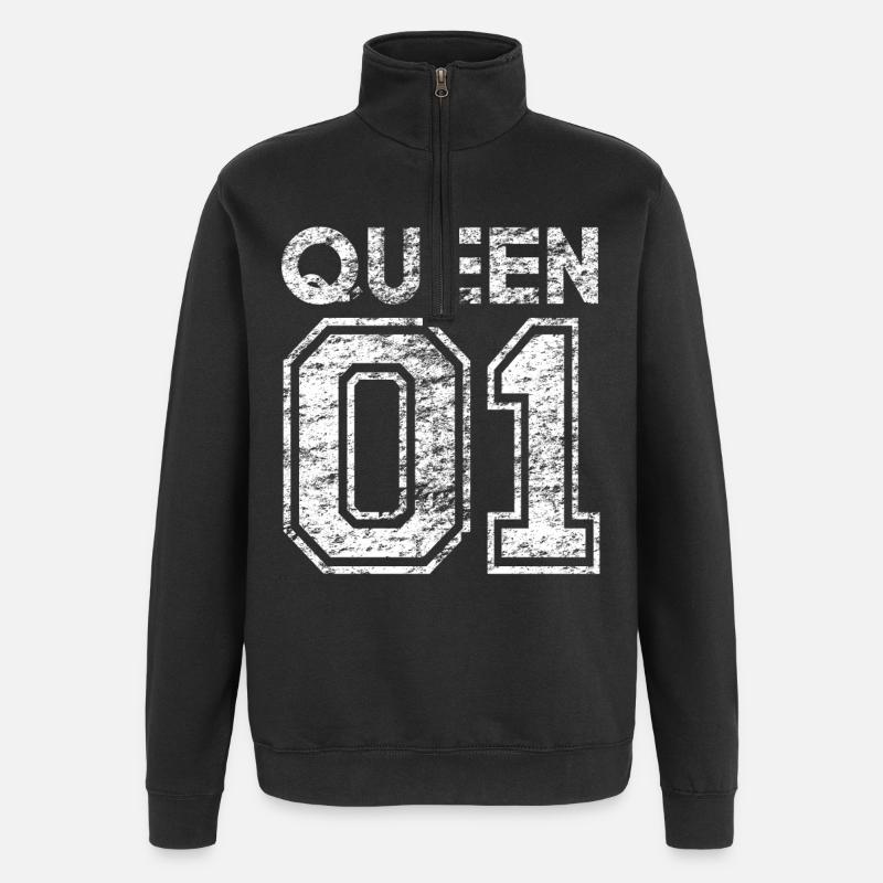 Queen 01 T-Shirt - Sweat à zip 1/4 - noir
