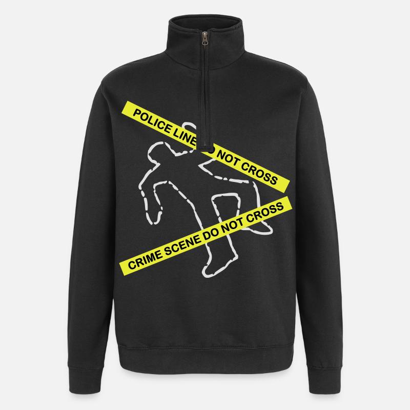 Tatort-Set - Quarter-Zip-Sweatshirt - Schwarz