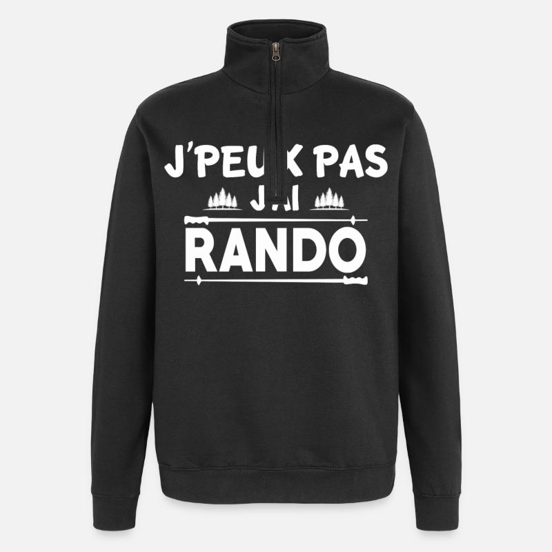 J'PEUX PAS J'AI RANDO - Sweat à zip 1/4 - noir