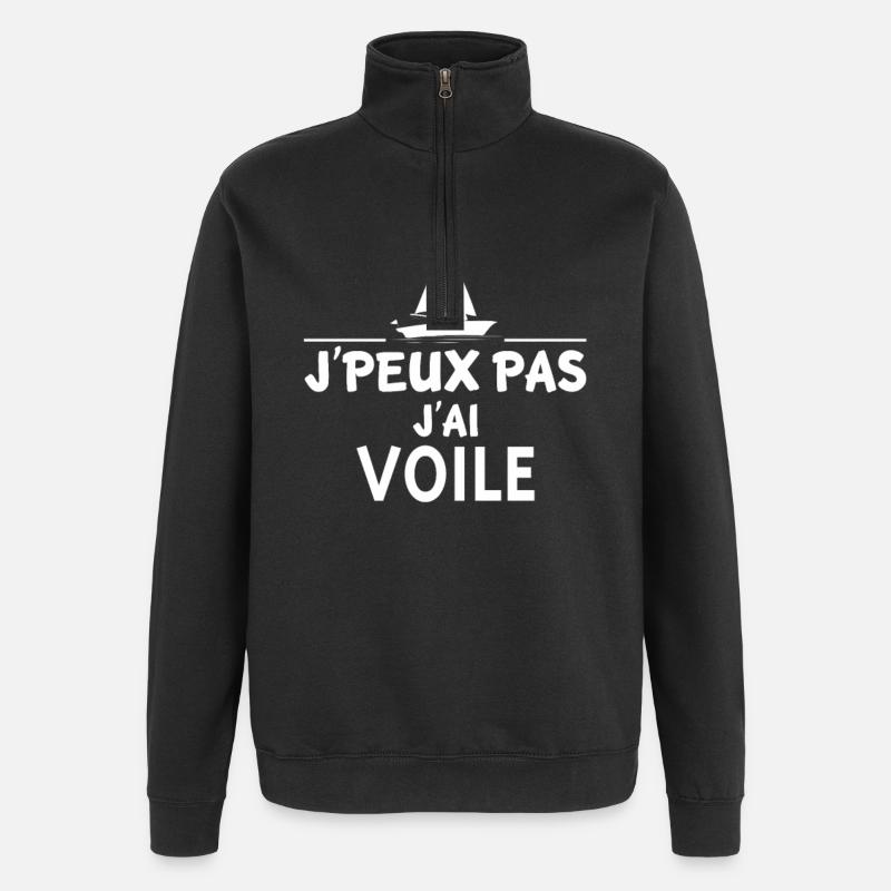 j'peux pas j'ai voile - Sweat à zip 1/4 - noir