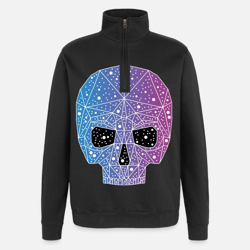 Galactic skull - Quarter-Zip Sweatshirt - black