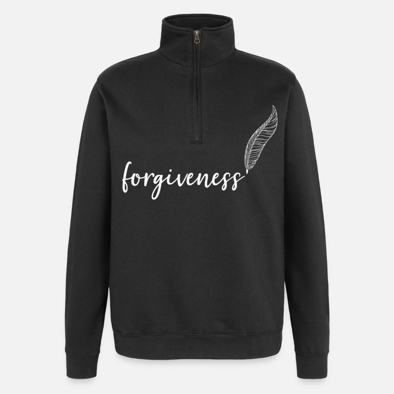Calligraphie au pardon avec pardon - Sweat à zip 1/4 - noir