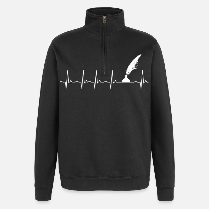 Writer author book - Quarter-Zip Sweatshirt - black