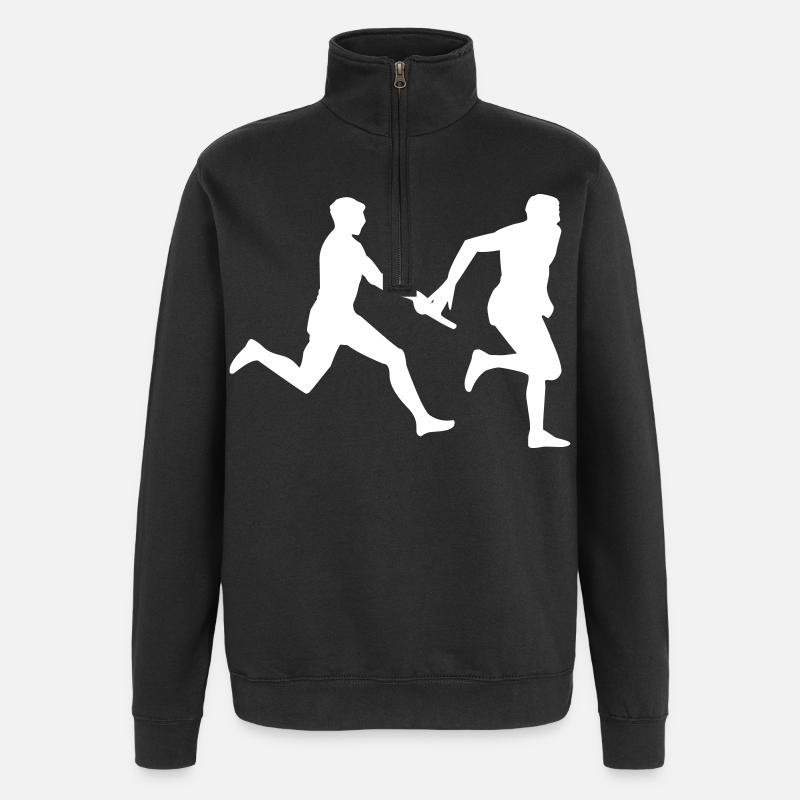 course de relais - Sweat à zip 1/4 - noir