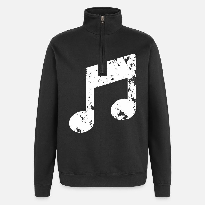 Musik Note - Quarter-Zip-Sweatshirt - Schwarz
