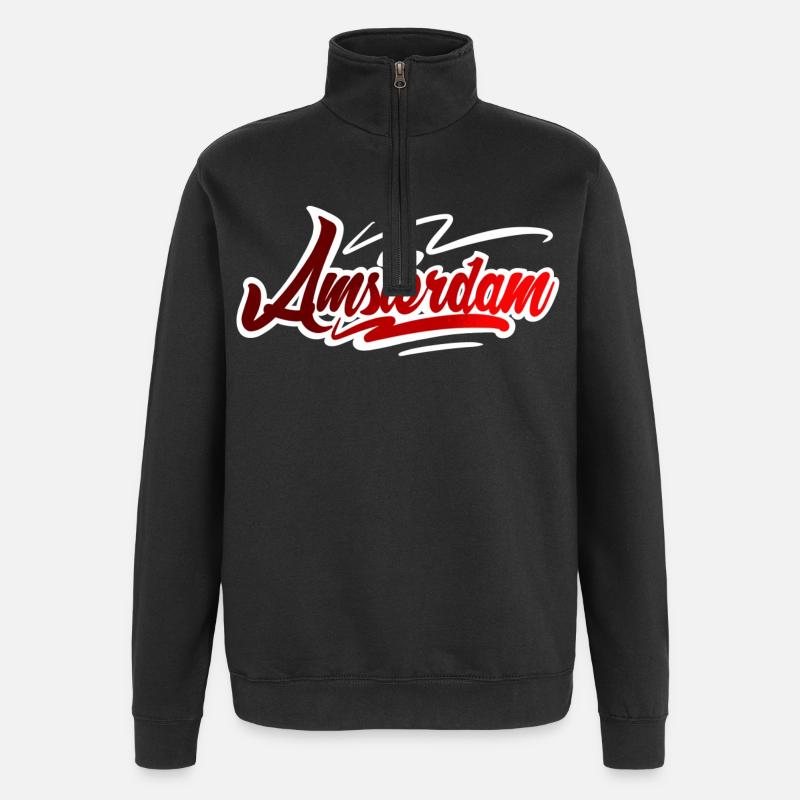 Amsterdam - Quarter-Zip Sweatshirt - black