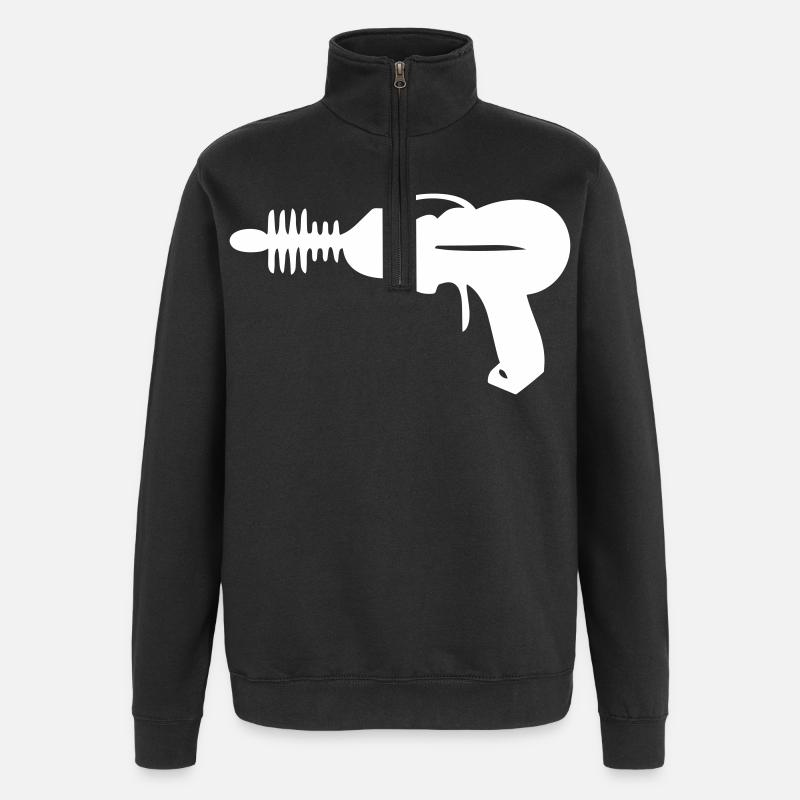 Beam Cannon - Laser Pistol - Laser - Quarter-Zip Sweatshirt - black