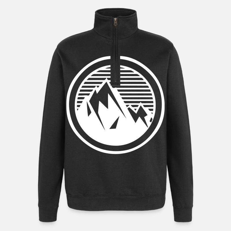 Mountains in a circle - Quarter-Zip Sweatshirt - black