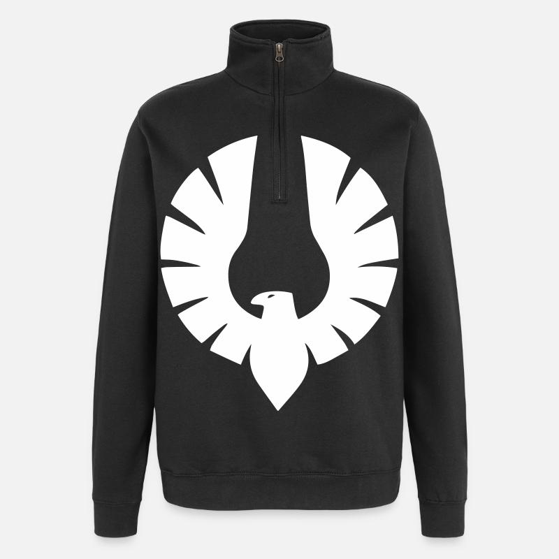 Eagle in Circle Shape - Quarter-Zip Sweatshirt - black