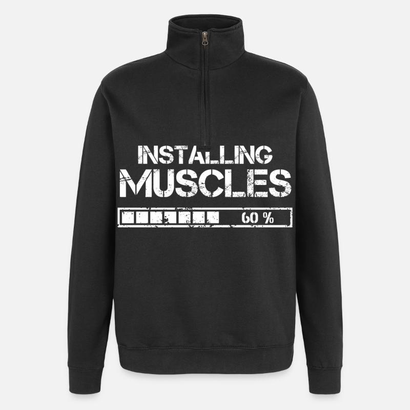 Installing Muscles - Quarter-Zip Sweatshirt - black