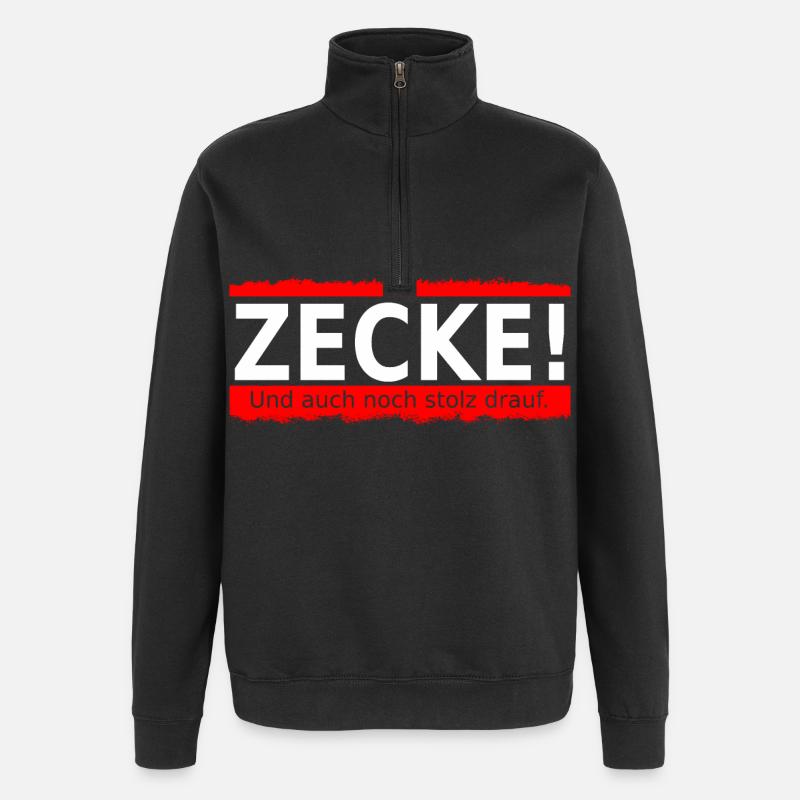 Zecke - Quarter-Zip-Sweatshirt - Schwarz
