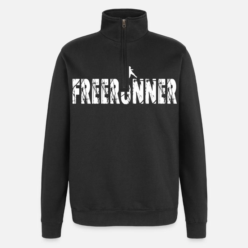 Parkour Free Run athlete - Quarter-Zip Sweatshirt - black