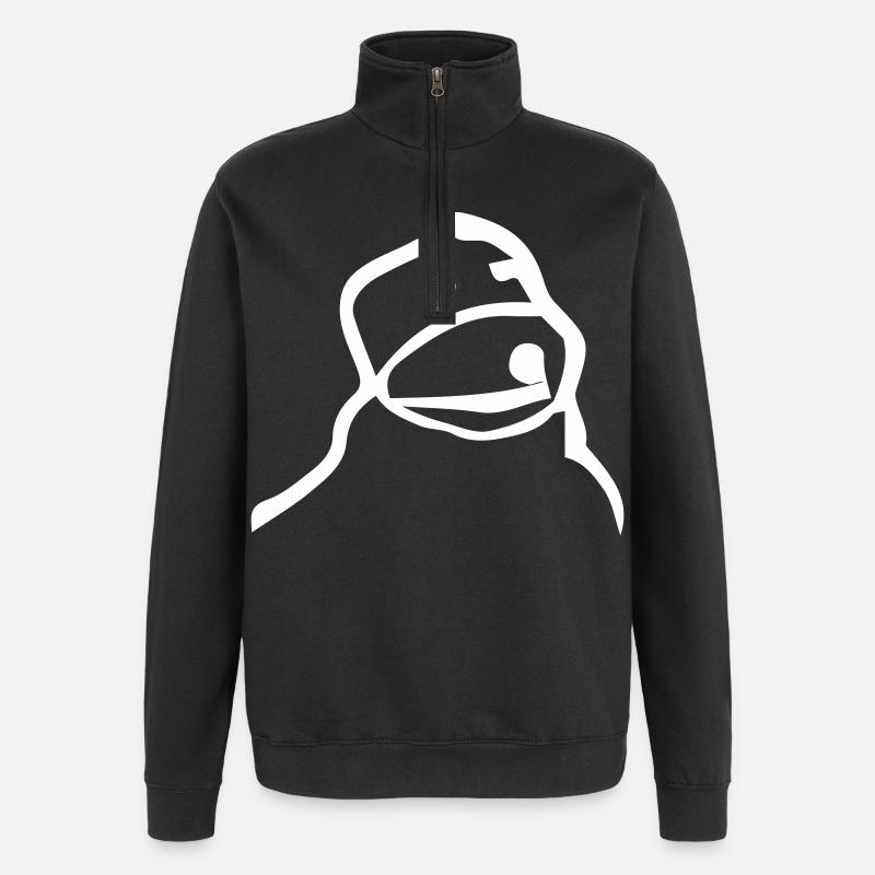flat eric - design - Sweat à zip 1/4 - noir