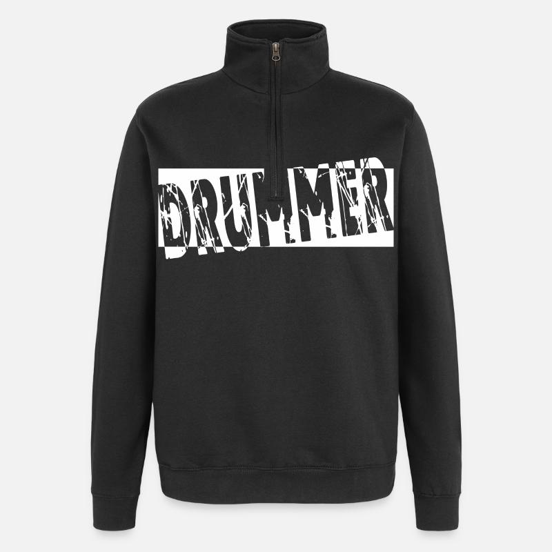 Batterie drummer cadeau - Sweat à zip 1/4 - noir