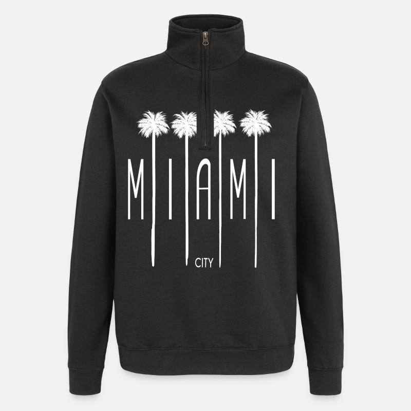 Miami Beach City - Quarter-Zip Sweatshirt - black
