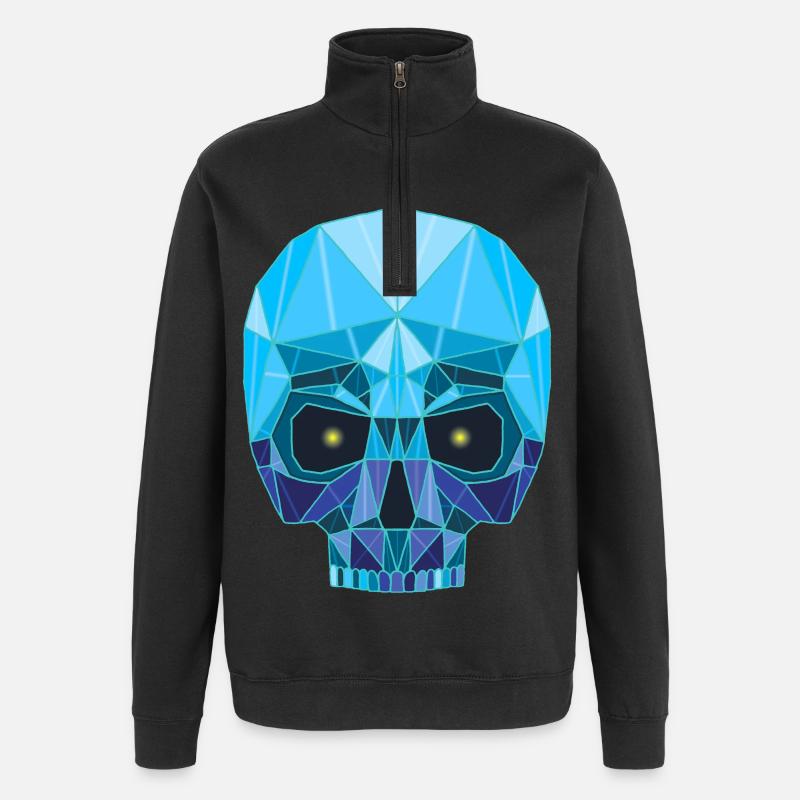 Sapphire skull - Quarter-Zip Sweatshirt - black
