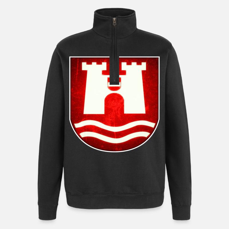 Linz Autriche - Design - Sweat à zip 1/4 - noir