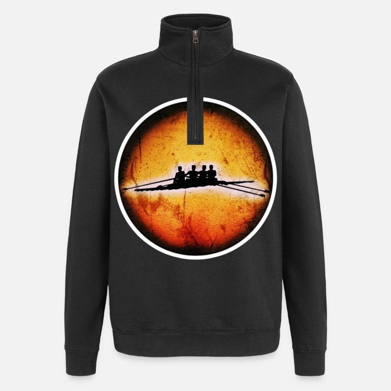 4er Ruderer - Quarter-Zip-Sweatshirt - Schwarz