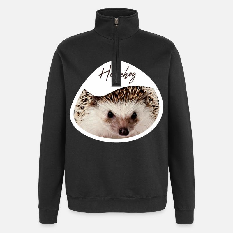 Hérisson - Sweat à zip 1/4 - noir
